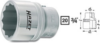 Головка торцевая 12-гранная 3/4" 28 мм HAZET 1000Z-28