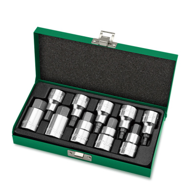 Набор головок с шестигранной вставкой HEX 1/2" Н4-Н19 L=55 мм ,10 предметов TOPTUL GAAD1007 Набор головок с шестигранной вставкой HEX 1/2" Н4-Н19 L=55 мм ,10 предметов TOPTUL GAAD1007