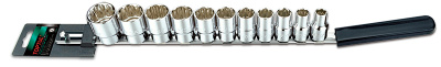 Набор головок 1/2" 12-гранных дюймовых 3/8"-1", 11 предметов на планке TOPTUL GBAQ1102 Набор головок 1/2" 12-гранных дюймовых 3/8"-1", 11 предметов на планке TOPTUL GBAQ1102