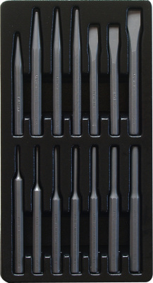 T29656 Набор выколоток и зубил ,14 предметов в ложементе T29656 Набор выколоток и зубил ,14 предметов в ложементе