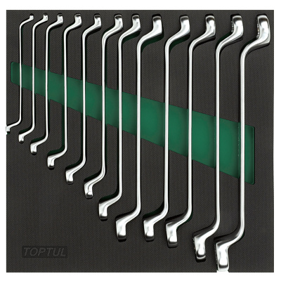 Набор накидных ключей 75° 6-32 мм, 12 пр. в мягком ложементе TOPTUL  GVC1202