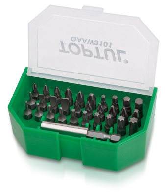 Набор бит с магнитным адаптером 31 предмет TOPTUL Набор бит с магнитным адаптером 31 предмет TOPTUL