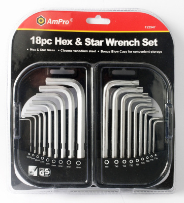 T22947 Набор длинных Г-образных 18 предметов (T10-T50; М1,5-М10) T22947 Набор длинных Г-образных 18 предметов (T10-T50; М1,5-М10)