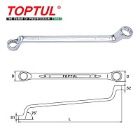 Ключ накидной угол 75° 10х11 мм TOPTUL AAEI1011