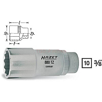 Головка торцевая длинная 12-гранная 3/8" 11 мм HAZET 880TZ-11