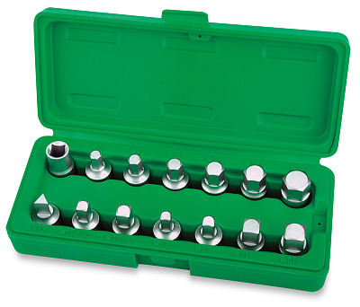 Набор головок для отворачивания масляных пробок 14 пр. TOPTUL JGAI1402